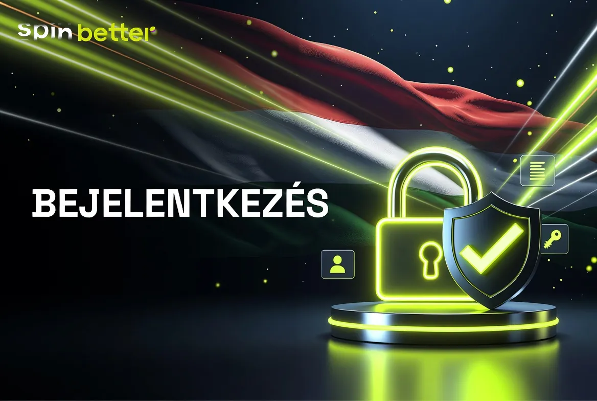 SpinBetter belépés képernyője a bejelentkezési mezőkkel